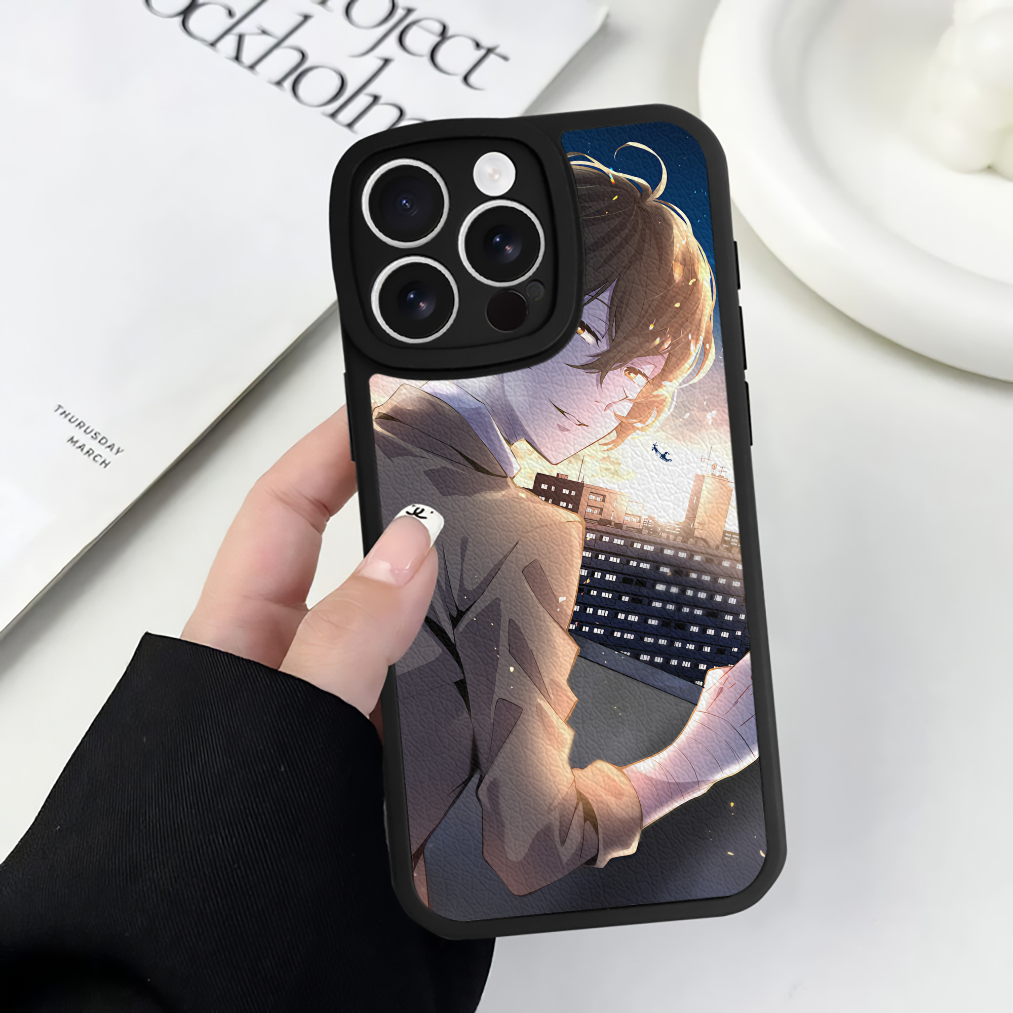 （画像用） 文豪ストレイドッグス Bungo Stray Dogs 【iPhone 16シリーズ対応】シリコンスマホケース（レザー調） 材質：シリコン